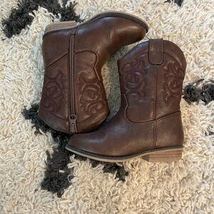 Cat & Jack Girls Size 9 Brown Zip Up Cowboy Boots
